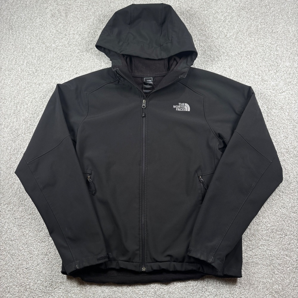 The North Face Softshell Jacket Men Large Black Apex Bionic Hooded Windproof
